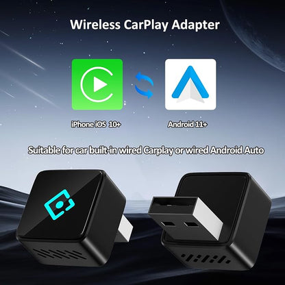 CarPlay Adapter, USB Interface Plug and Play, Connects Phone and car Screen Through WiFi and Bluetooth, Suitable for Apple and Android Systems