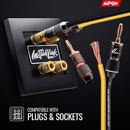 16 AWG Gauge Speaker Wire Cable Stereo, Car or Home Theater, CCA (100 Feet) by Install Link