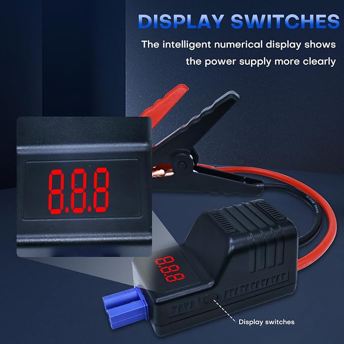 EC5 Smart Jump Starter Clamps,EC5 Heavy Duty Jump Starter Automotive Booster Clamp Cables Replacement Alligator Clamps with Intelligent LCD Screen for 12V Car Jump Starterand Many Other Brands