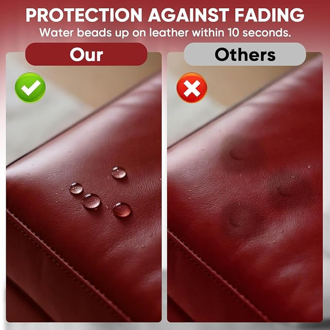Leather Recoloring Balm - Scratch Repair & Color Restore Kit for Faded Leather, Leather Couch & Car Seats - 10OZ Leather Restorer Balm for Furniture, Auto Interior, Vinyl, Accessories (Maroon)