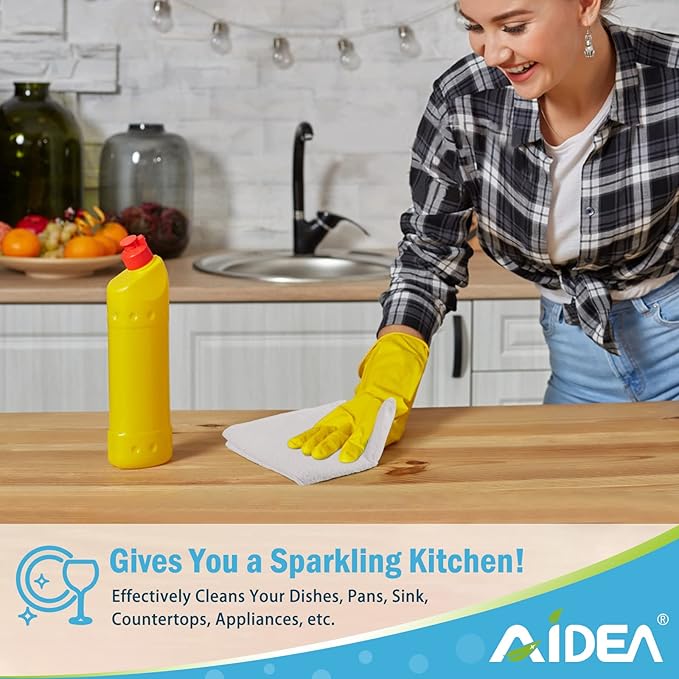 AIDEA Microfiber Cleaning Cloth White 100PK, Microfiber Towels for Cars, Absorbent Cleaning Rags, Lint-Free Streak-Free Wash Cloths for House, Kitchen, Cleaning Supplies 11.5"×11.5"