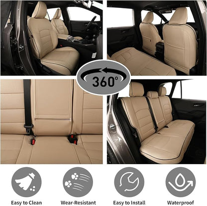 EKR Rav4 Seat Covers Custom Fit for Toyota Rav4 (Hybrid) Woodland/Limited 2026, Leather Car Seat Cover Full Set for SUV,Faux Leather(Beige)