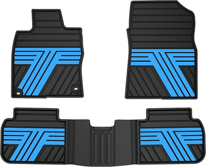Floor Mats Fit for Honda Civic 2022-2025 2026 Sedan Hatchback Si (Include Sport), with&w/o USB Port | for Acura Integra 2023-2026, All Weather Car Floor Liners, Black & Blue (Not for Hybrid)