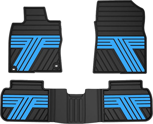 Floor Mats Fit for Honda Civic 2022-2025 2026 Sedan Hatchback Si (Include Sport), with&w/o USB Port | for Acura Integra 2023-2026, All Weather Car Floor Liners, Black & Blue (Not for Hybrid)