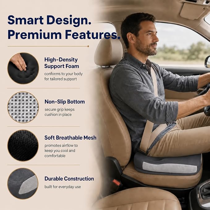 Seat Cushions for Office Chairs Wheelchair Cushion for Long Sitting Back Pain，Memory Foam Seat Car Computer Desk Chair Cushion，Coccyx Cushion for Tailbone Pain Relief Cushion Office Chair Butt Pillow