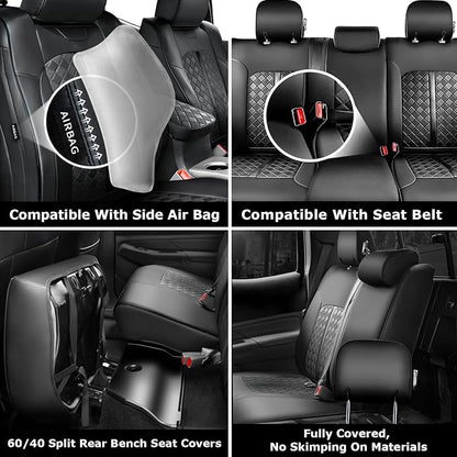 Carlimeki Tacoma Seat Covers Custom Fit for 2005 2006 2007 2008 2009 2010 2011 2012 2013 2014 2015 Crew Cab 2nd Gen Tacoma Base, PreRunner, TRD Pro - Center Console Armrest Covers - Fully Covered