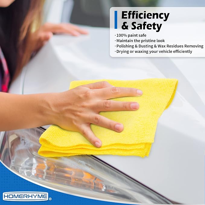 Microfiber Cleaning Cloth, 100 Pack Cleaning Rags Microfiber Towel Bulk Absorbent Lint-Free Wash Cloths, All-Purpose Shop Towels for Cars, Automotive, Garage, Home & Kitchen 11.5"*11.5"