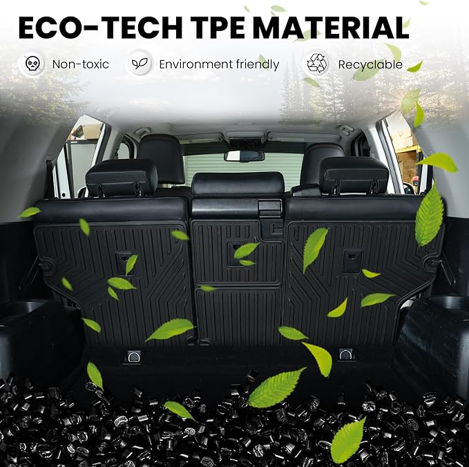 LASFIT Premium Extra Thick Rear Seat Back Mats for Toyota 4Runner 2010-2024 (Only fit 5-Seats) Seat Back Cover | TPE Custom Fit Waterproof 4 Runner Second Row Back Seat Backrest Protector Liners