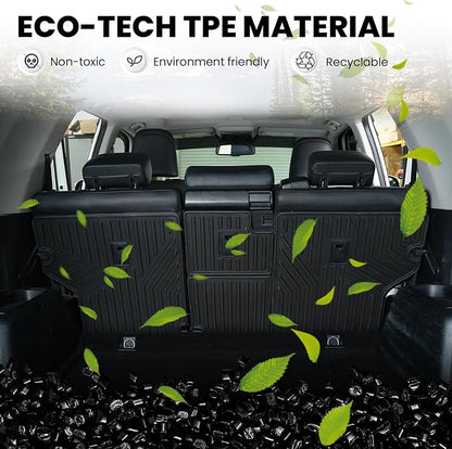 LASFIT Premium Extra Thick Rear Seat Back Mats for Toyota 4Runner 2010-2024 (Only fit 5-Seats) Seat Back Cover | TPE Custom Fit Waterproof 4 Runner Second Row Back Seat Backrest Protector Liners
