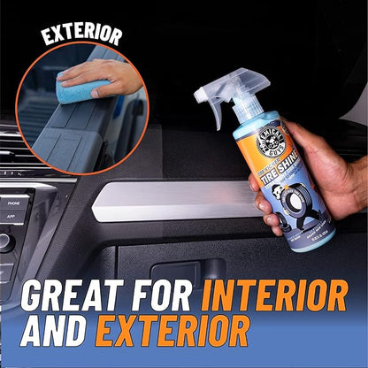 Chemical Guys Tire Kicker Extra Glossy Tire Shine Spray, 16 fl oz | Includes foam applicator; works on rubber, vinyl and plastic; for cars, trucks, motorcycles, RVs and more