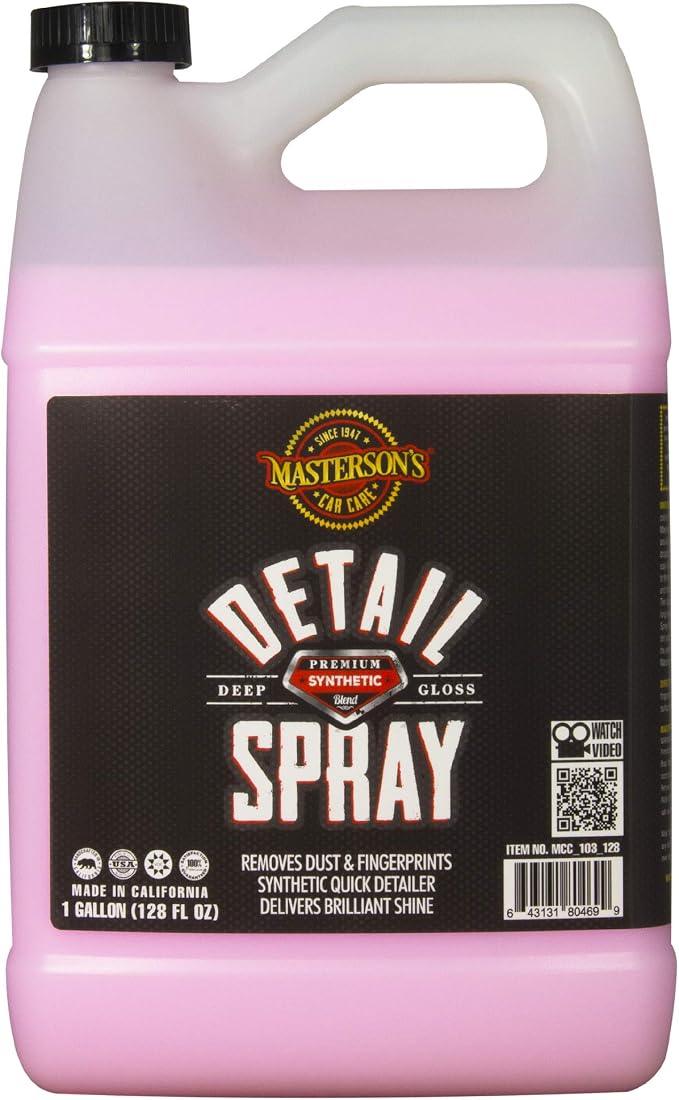 MASTERSON'S CAR CARE MCC_103_128 Detail Spray - Anti Static Sprayable Detailer for Cars, Trucks, Motorcycles, RV, Apartments - Removes Dust, Dirt, Fingerprints Instantly (1 Gallon)