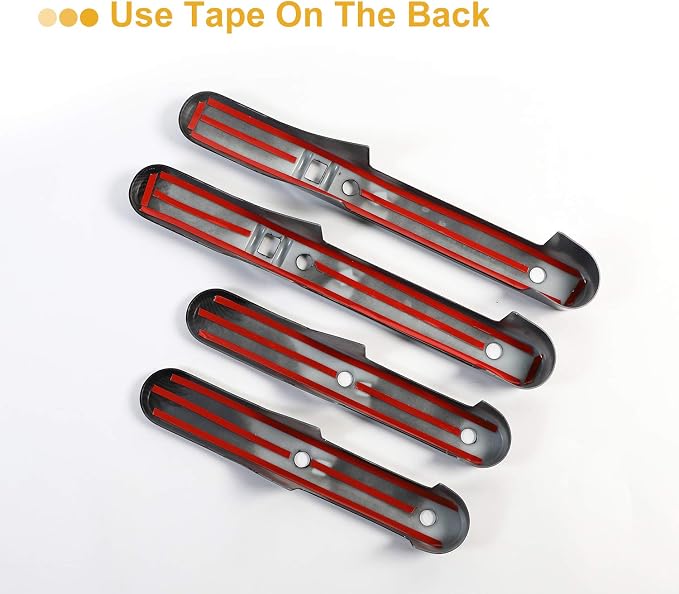 JeCar Car Inner Door Grab Handle Decor Frame Cover Trim for 2007-2010 Jeep Wrangler JKU 4-Door (Carbon Fiber Grain)