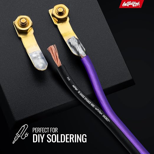 Install Link 16 AWG Gauge Speaker Wire Cable (250 Feet) Stereo, Car or Home Theater, CCA