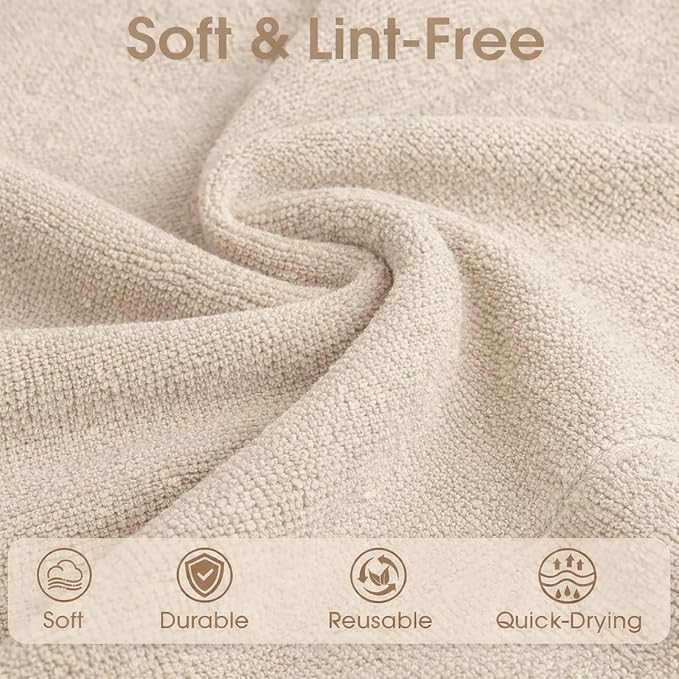 Microfiber Cleaning Cloth Roll - 100 Pack Tear Away Microfiber Paper Towels, Reusable, Washable, Scratch-Free, Kitchen Towels for Car, Home, Kitchen, Glass, Dishes(Desert Gold)