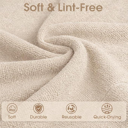 Microfiber Cleaning Cloth Roll - 100 Pack Tear Away Microfiber Paper Towels, Reusable, Washable, Scratch-Free, Kitchen Towels for Car, Home, Kitchen, Glass, Dishes(Desert Gold)
