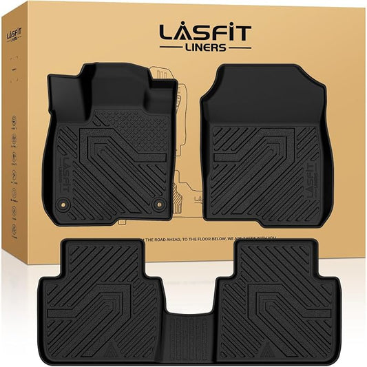 LASFIT Floor Mats for Honda HRV 2027 2026 2025 2024 2023 Sport/LX/EX-L (Gasoline & Hybrid) & for Acura ADX 2025-2026, All Weather TPE Custom Fit HR-V Floor Liner, 1st & 2nd Row, Black
