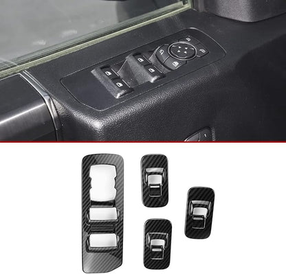 Carbon Fiber Window Lift Trim Switch Panel Cover Decorations for Ford F150 2015 2016 2017 2018 2019 2020 Accessories