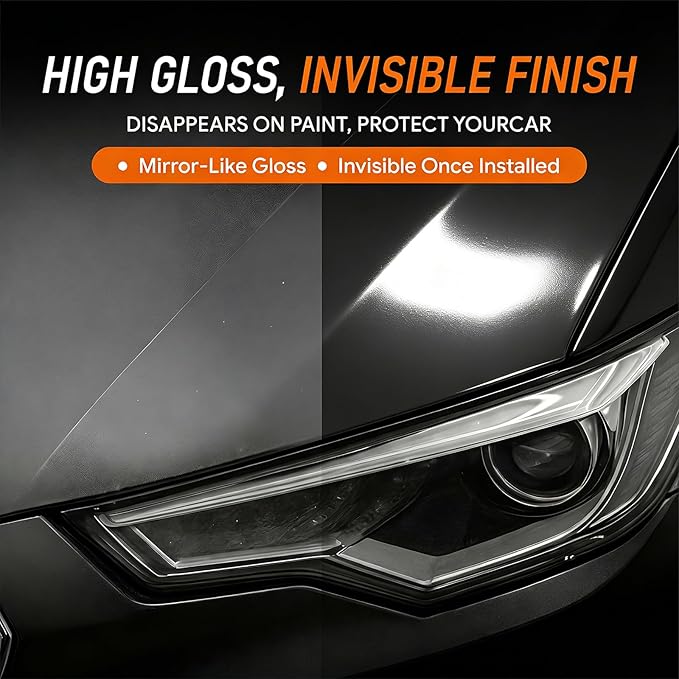 TPU PPF Hydrophobic Clear Paint Protection Film Self Healing Car Clear Glossy Wrap Film (1ft x 5ft, Gloss White)