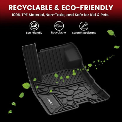 LASFIT Floor Mats for Ford Maverick 2026 2025 2024 2023 2022 (Hybrid Models Only) All Weather Car Mats TPE Truck Liners Vehicle Accessories for Ford Maverick - 1st & 2nd Row, Black