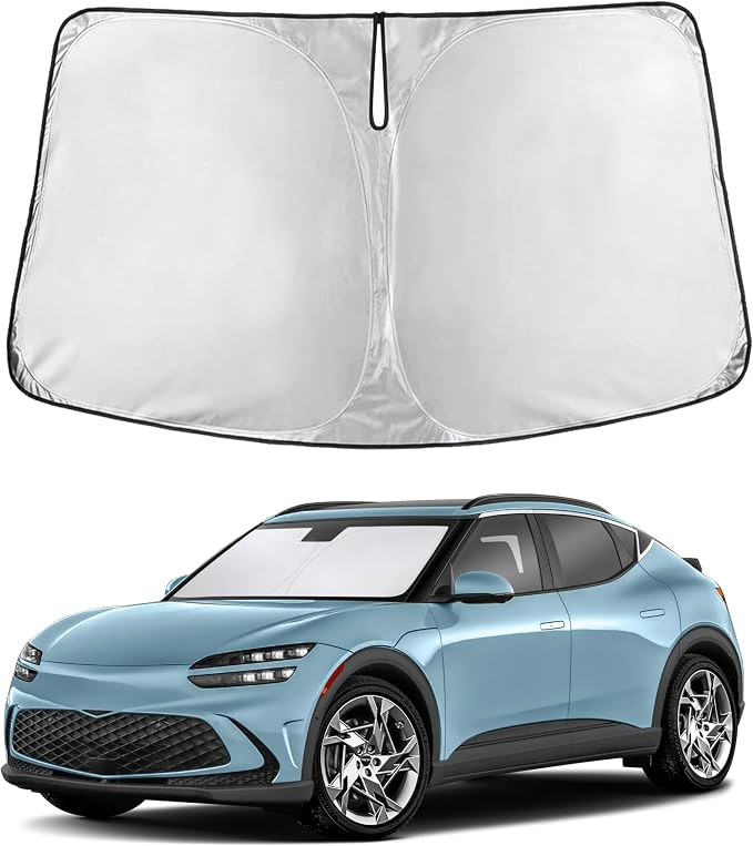 EcoNour Windshield Sunshade Compatible for Genesis GV60 2023-2024 2025 2026, Sun Visor for Front Windshield & Window Sun Shade Cover, UV Heat Blocker & Protector, Car Accessories