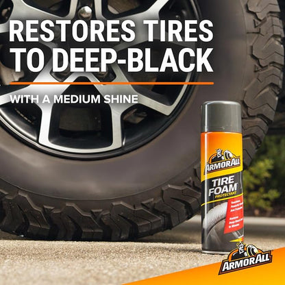 Armor All Tire Foam, Tire Cleaner Spray for Cars, Trucks, Motorcycles, 20 Oz Each, 1.25 Pound (Pack of 2)