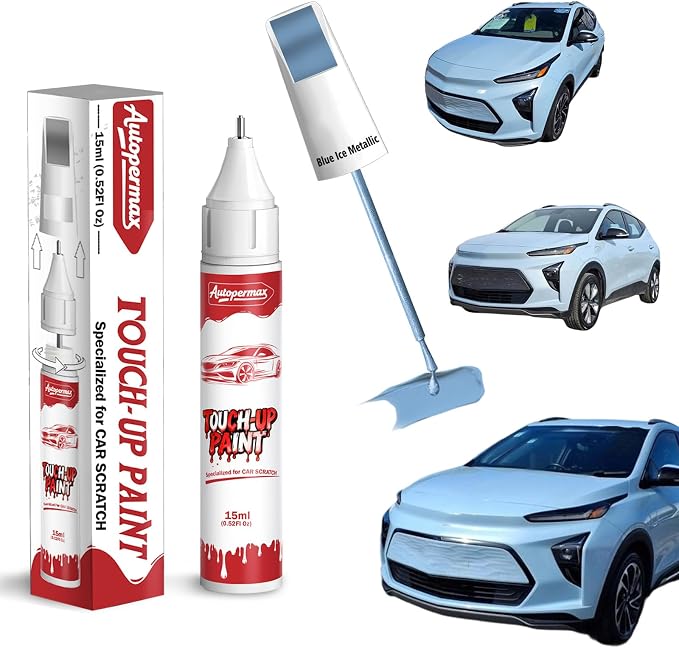 WA931L/68 Blue Ice Metallic Car Touch Up Paint for Chevrolet, Color Accurate Two-In-One Car Paint Scratch Repair Pen, Professional Scratch Remover for Vehicles Chips and Nicks Scuff