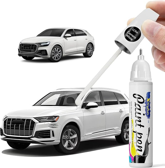 LC9A Carrara White Touch Up Paint Compatible with Audi, DIY Car Paint Scratch Repair, Quick & Easy Fix Automotive Scratch Repair for Q7/Q8/RS/SQ7/SQ8
