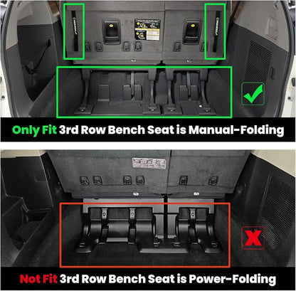 LASFIT Floor Mats & Cargo Liner for Toyota Sienna 7 Seat 2013-2020 (Not Fit Sliding Center Console) All Weather TPE Custom Fit Floor Liners & Trunk Mat for Sienna 7 Seat Full Set Mats Accessories