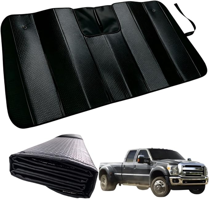 GWUSKDT Car Windshield Sunshade for F250/F350/F450/F550/F600 2023-2026, Thicken 5-Layer Bubble Aluminum Foil UV Heat Reflector Sun Visor,Front Windshield Sun Shade- Keeps Your Pickup Truck Cool