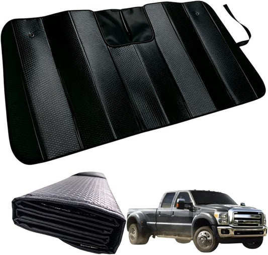 GWUSKDT Car Windshield Sunshade for F250/F350/F450/F550/F600 2023-2026, Thicken 5-Layer Bubble Aluminum Foil UV Heat Reflector Sun Visor,Front Windshield Sun Shade- Keeps Your Pickup Truck Cool
