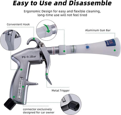 GOCCIDA Tornado Dry Cleaning Gun Detailing Interior Dryer Air Blow Gun,Car Detailing Kit Interior Cleaner,Car Detailing Tools for Car Quickly Blasts Dirt and Dust Works with Air Compressor