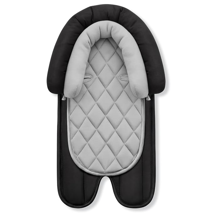 Pro Goleem Car Seat Head Support Infant, Soft Infant Car Seat Insert, 2 in 1 Carseat Head Support for Newborn, Perfect for Car Seat, Stroller, Swing, Bouncer, Gray and Black