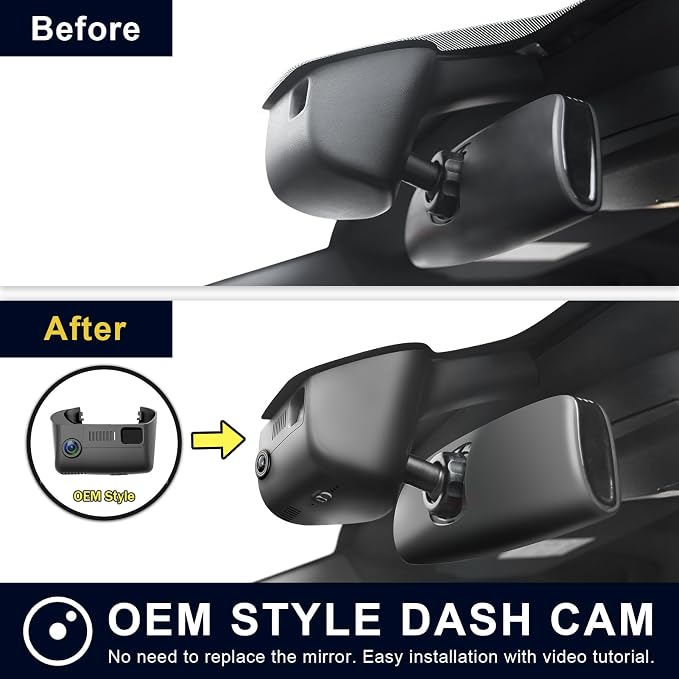 Mangoal 4K Dash Cam Custom for 4th Gen Dodge RAM 1500/2500/3500 2013 2014 2015 2016 2017 2018,(Model B),Check Model Carefully,OEM Look, UHD 2160P Video, WiFi & App, 128GB Card