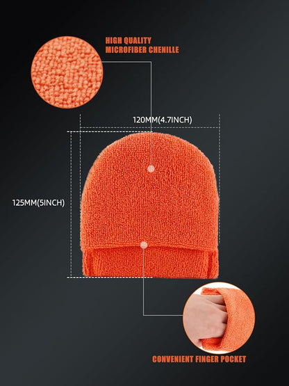 Microfiber applicator pad, Microfiber Sponge, SPTA 10Pcs Ultra-Soft Microfiber Wax Applicator Pads, Cleaning Pads with Finger Pocket Wax Applicator for Applying Wax, Sealants