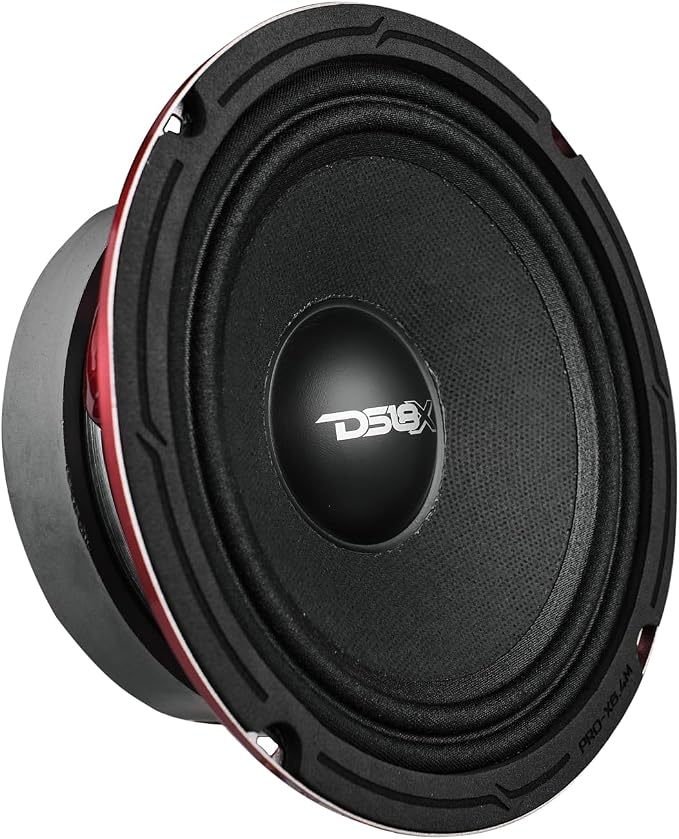 DS18 PRO-X6M Loudspeaker - 6.5", Midrange, Red Aluminum Bullet, 500W Max, 250W RMS, 4 Ohms - Premium Quality Audio Door Speakers for Car or Truck Stereo Sound System (1 Speaker)
