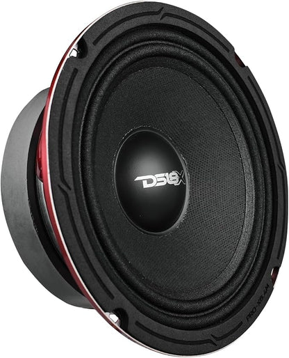 DS18 PRO-X6M Loudspeaker - 6.5", Midrange, Red Aluminum Bullet, 500W Max, 250W RMS, 4 Ohms - Premium Quality Audio Door Speakers for Car or Truck Stereo Sound System (1 Speaker)