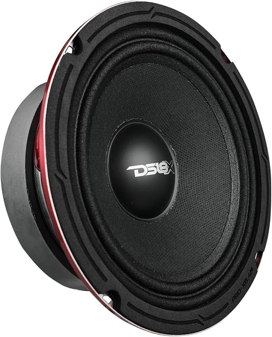 DS18 PRO-X6M Loudspeaker - 6.5", Midrange, Red Aluminum Bullet, 500W Max, 250W RMS, 4 Ohms - Premium Quality Audio Door Speakers for Car or Truck Stereo Sound System (1 Speaker)