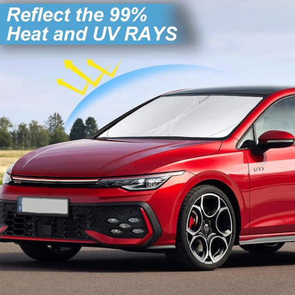 Sunshade for 2015-2023 2024 2025 Volkswagen Golf GTI e-Golf VW Golf R 4 Door Hatchback Accessories Front Window Shield Cover for Windshield Sun Visor