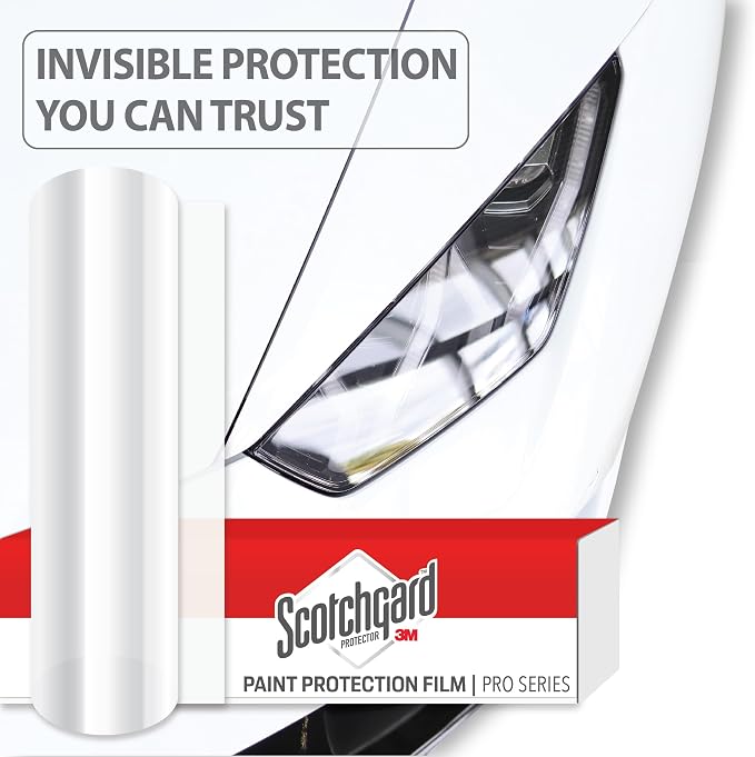 3M Clear Paint Protection Film, 8 mil PPF Vinyl Wrap with Self-Healing Technology, UV Protection, Non-Yellowing, Scratch Resistant, Glossy Finish (12 x 48in)