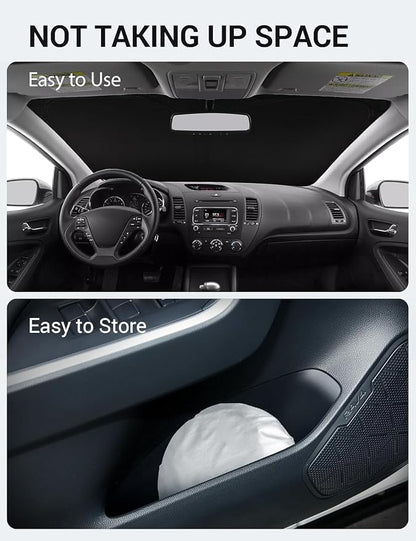Proadsy 2026 Upgrade Windshield Sun Shade Custom Fit 2014-2018 Kia Forte Foldable Front Sunshade Protector Sun Visor Blocks UV Rays Keep Car Cooler