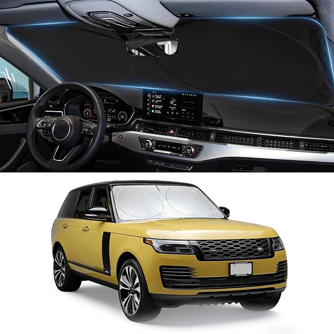 Sunshade for Range Rover Windshield Sun Shade for 2013-2021 Land Rover Range Rover (Does NOT fit Range Rover Sport) Accessories Front Window Shield Cover Sun Visor Protector Cool Interior Save Space