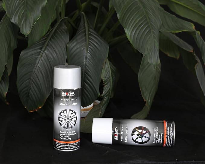 EASTUP Premium Twinkling Silver Metallic Acrylic Enamel Wheel Paint - Brilliant Finish, High Durability, Fade-resistant, Quick Drying Rim Coating Spray Paint.