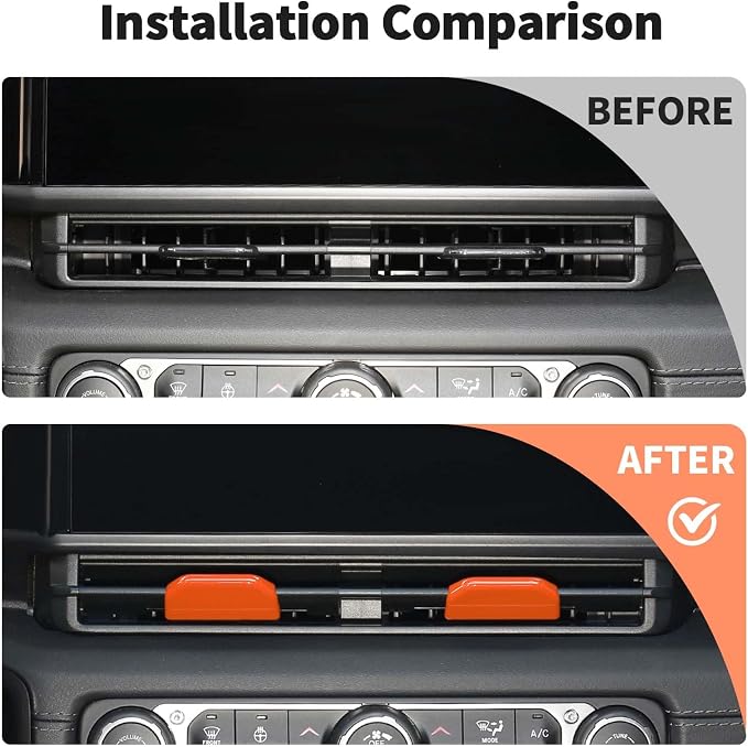 JWWY for Jeep JL Vent Air Outlet Adjustment Cover Trim Fit for 2024-2026 Jeep Wrangler JL JLU Gladiator JT 4xe Interior Accessories 2pcs Orange