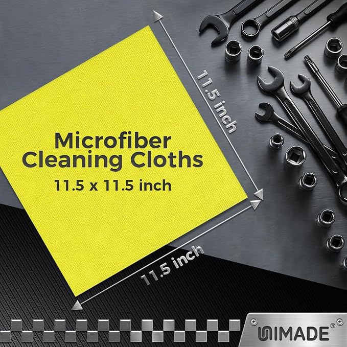 UNIMADE Microfiber Cleaning Cloth, 400PK Commercial Grade Work Rags Microfiber Towels for Cars Cleaning Rags Bulk Detailing Cloth for Automotive Bar Mechanic Restaurant Garage, 11.5"x11.5", Multicolor