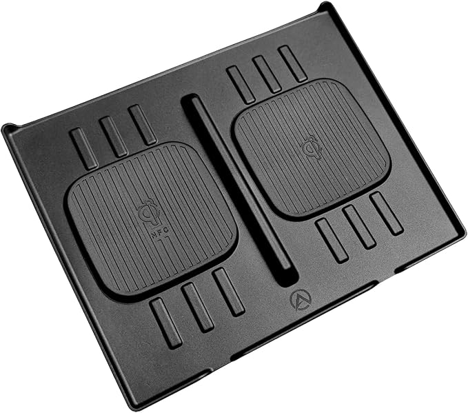 Muslogy Center Console Inserts Compatible with 2024 2025 2026 Hyundai Santa Fe Accessories, Center Console Wireless Charger Protective Mat Liner Anti-Slip Phone Charge Area Charging Protection