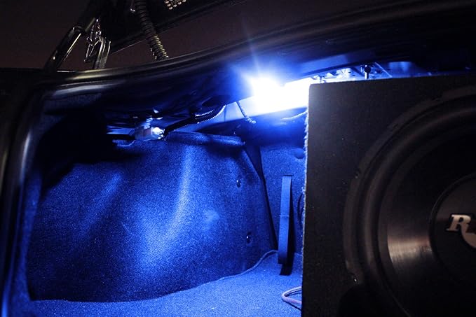 iJDMTOY 18-SMD-5050 LED Strip Light Compatible with Car Trunk Cargo Area or Interior Illumination, Ultra Blue