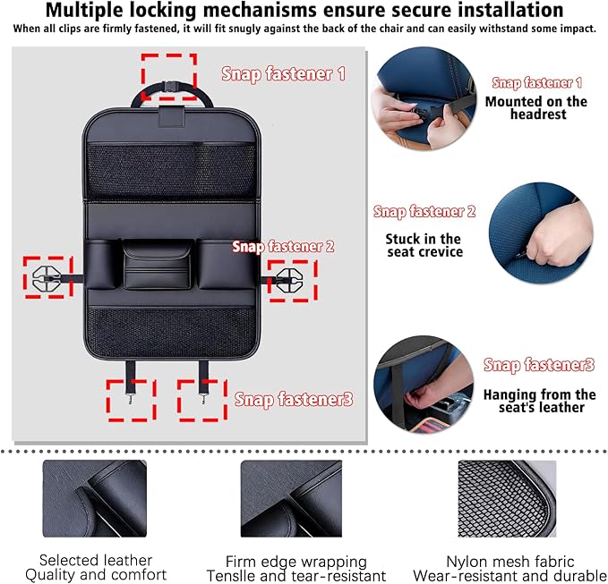 2 Pack - Back Seat Car Organizer, Car Organizerr, Back Seat Organizer, Seat Organizer, Car Organizer and Storage Box, Back of Seat Car Organizer, Seat Back Organizer.