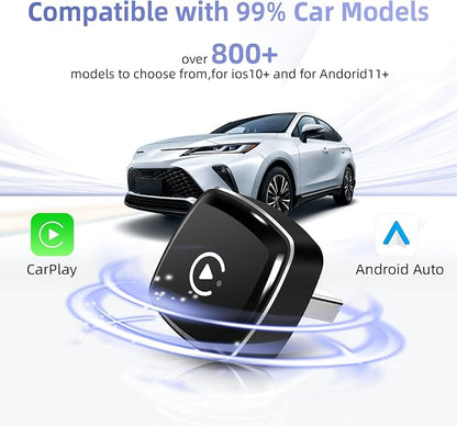 LEXXSON Wireless CarPlay Adapter for iPhone, Plug and Play, Fast and Stable Connection 2 in 1 Android Auto Wireless Adapter for CarPlay＆Android