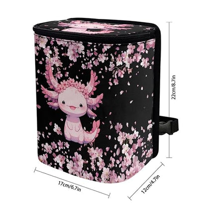 BIGCARJOB Axolotl Flower Car Trash Can Bin for Back Seat, Leak Proof, Vehicle Trash Can for SUV Truck Van, Automotive Garbage Can for Front Seat