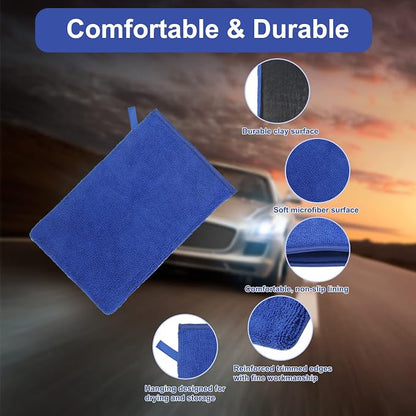 Clay Mitt 2 Pack, Clay Bar Mitt for Car Detailing Fine Grade Towel Reusable Wash Glove for Car Detailing and Polishing